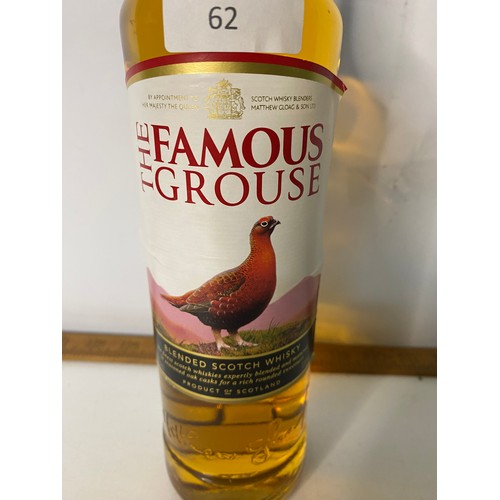 62 - 700ml bottle of Famous Grouse blended Scotch Whiskey.