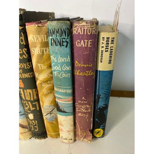 72 - Collection of vintage 1st edition books from Dennis Wheatley, Hammond Innes, Robert Bruce Lockheart