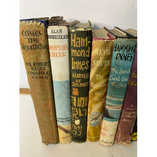 72 - Collection of vintage 1st edition books from Dennis Wheatley, Hammond Innes, Robert Bruce Lockheart