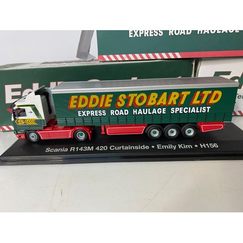 75 - 4 Boxed Eddie Stobart Trucks