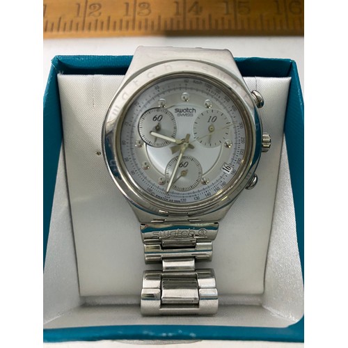 94 - Swatch Irony Quartz watch with stainless steel bracelet.