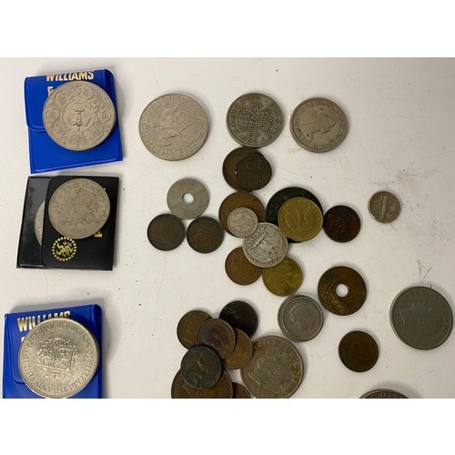 38 - Selection of old coins in box.