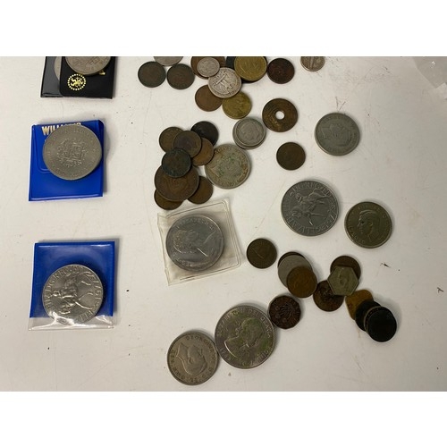 38 - Selection of old coins in box.