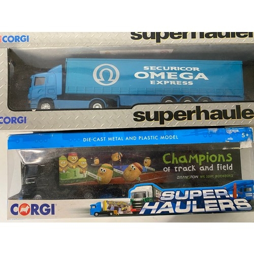 61 - 4 Boxed Corgi Superhaulers diecast trucks.