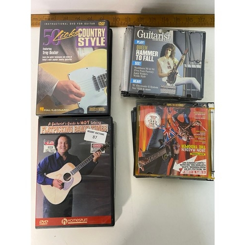 87 - Large collection of Learn to Play The Guitar magazines and DVD's.