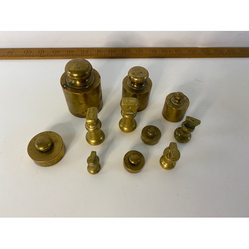 568 - Selection of antique brass weights