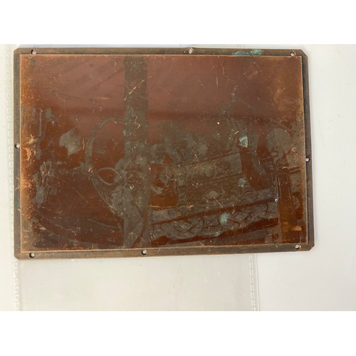 576 - Collection of antique copper printing plates, copper negatives with circus fairground theme.