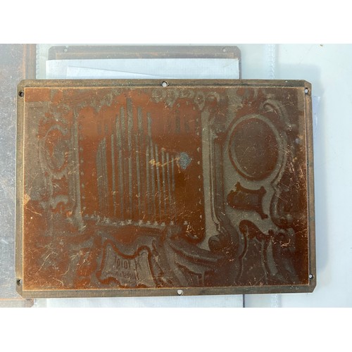 576 - Collection of antique copper printing plates, copper negatives with circus fairground theme.