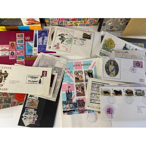 580 - Box of stamp albums, first day covers and postal history.