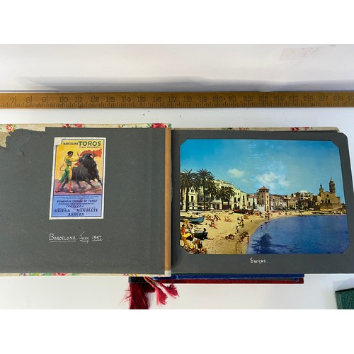 593 - 5 x vintage photo albums with travel memorabilia