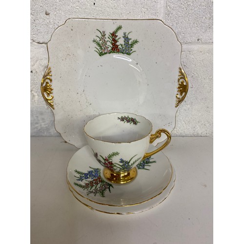 728 - Shelley teaset comprising 6 trios and a cake plate