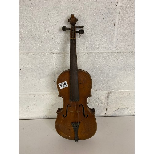 746 - Vintage violin, unknown make