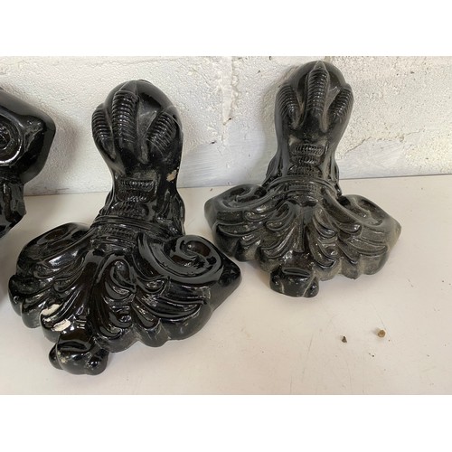 758 - Set of 4 metal ball and claw bath feet