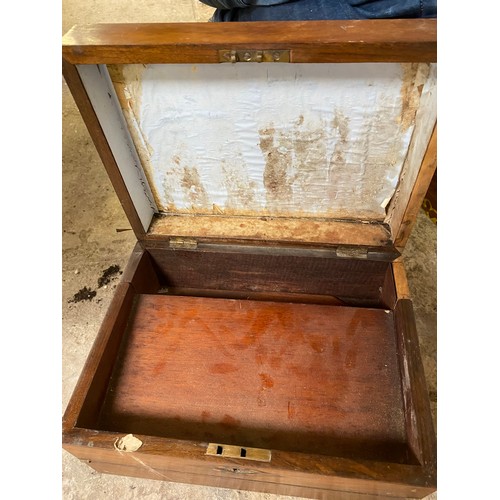 767 - Collection of vintage wooden boxes including printing press, writing slopes etc in need of tlc