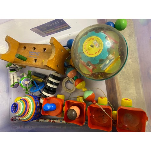 771 - Selection of vintage toys including a Fisher Price roly poly chime ball and a selection of Matchbox ... 