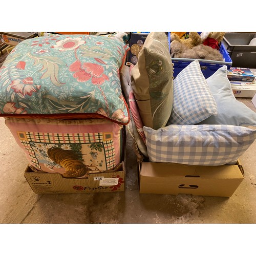 785 - Collection of cushions and pinboards.