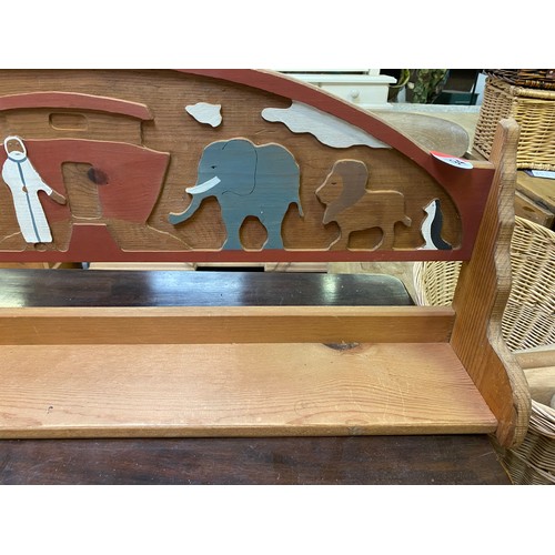 794 - Wooden wall mounted Noahs Ark shelf measuring 95 cms wide