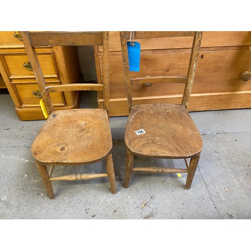 796 - 2 x vintage childs chairs