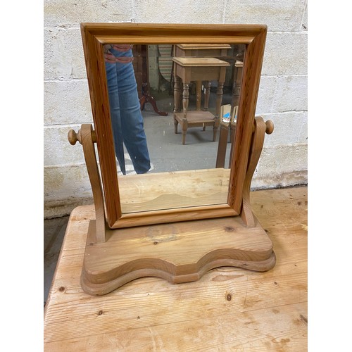 800 - Pine dressing table mirror measuring 46 x 52 cms tall