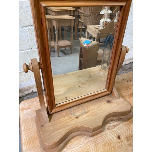 800 - Pine dressing table mirror measuring 46 x 52 cms tall