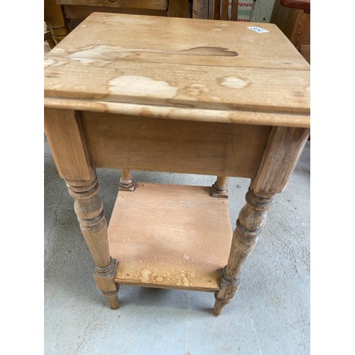 804 - Pine side table measuring 38 cms square x 69 cms tall