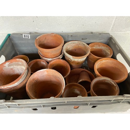 815 - Selection of clay plant pots