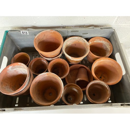 815 - Selection of clay plant pots