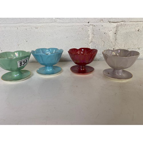 834 - 4 x Beswick pastel coloured sundae dishes