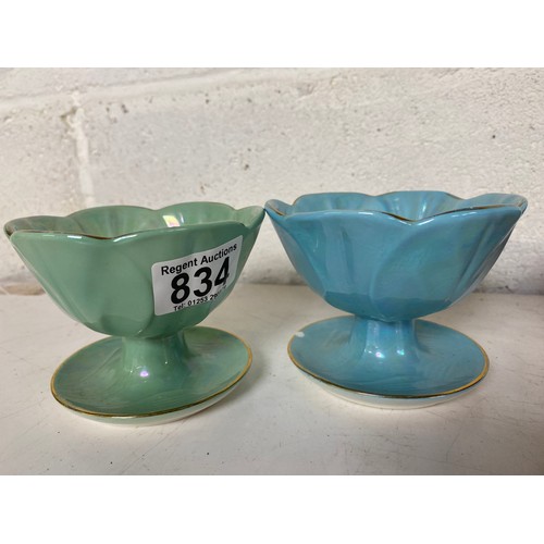 834 - 4 x Beswick pastel coloured sundae dishes