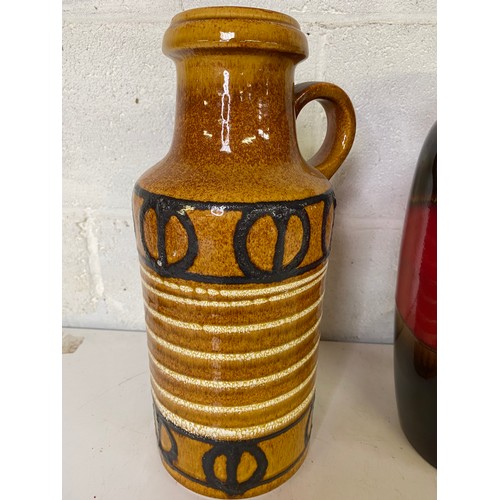 837 - 2 x West German jugs, largest measuring 39 cms tall