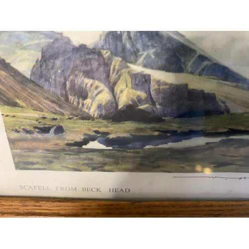 628 - Hand signed in pencil Heaton Cooper print of Scafell from Beck Head. 20.5x15.5cms