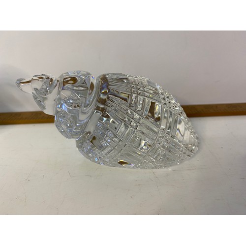 639 - Waterford crystal swan and conch shell paperweight