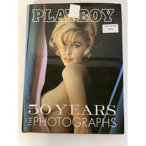 649 - Playboy 50 years The Photographs book from 2003 with Playboy 9ct gold tie pin.