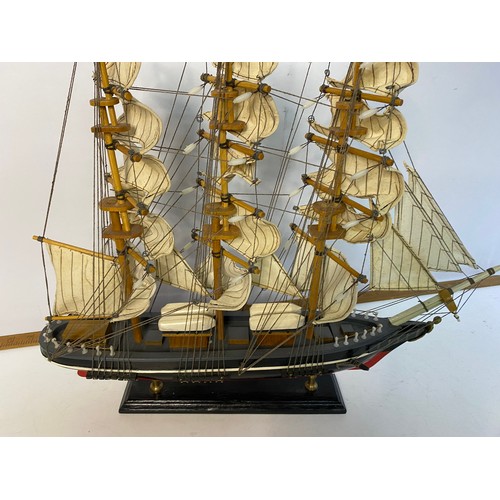 680 - Hand built model of the Cutty Sark 50x45cms