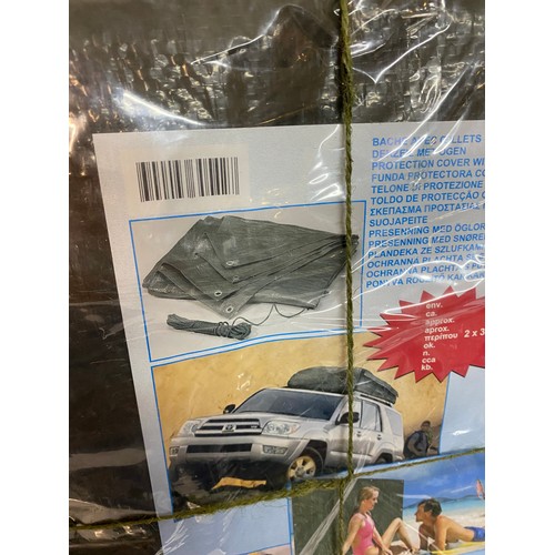 683 - 6 x new Tarpaulin covers 2x3m with ropes