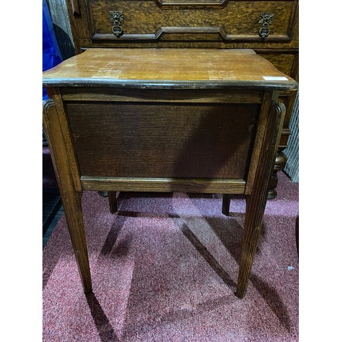 723 - 1930's Morco oak sewing box table.