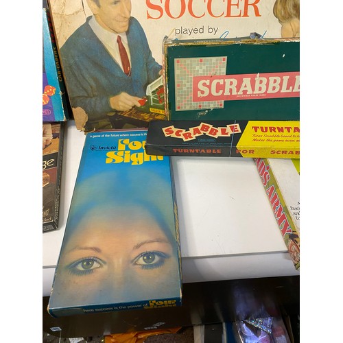 734 - Collection of vintage board games including Dad's Army, Totopoly, Spy Ring and a Casden soccer set.