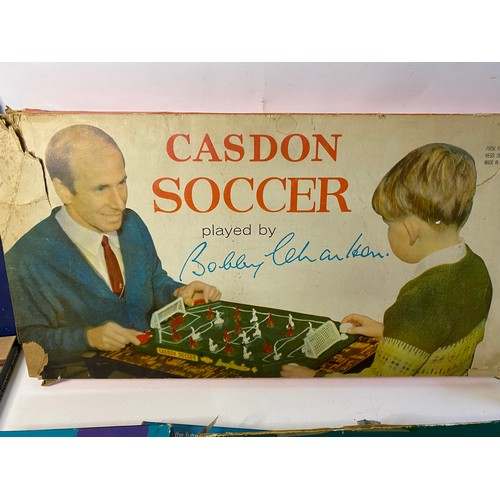 734 - Collection of vintage board games including Dad's Army, Totopoly, Spy Ring and a Casden soccer set.