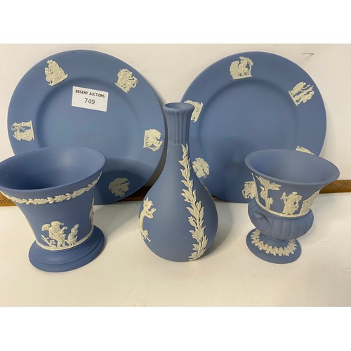 749 - Collection of Wedgwood blue Jasperware.