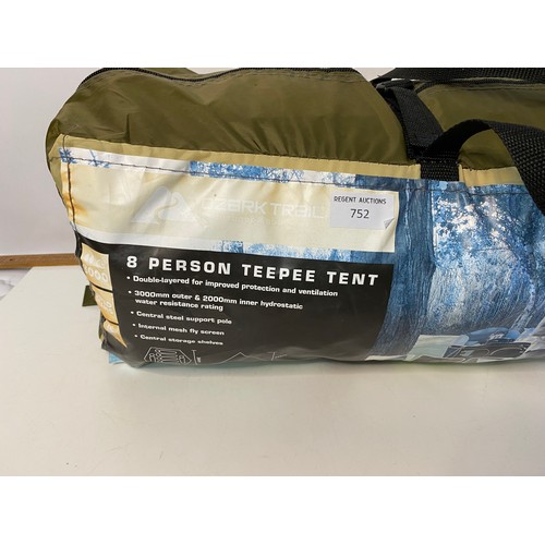 752 - 8 Person Teepee tent in carry case.