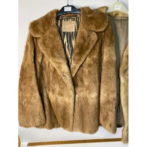 762 - Selection of 3 vintage fur coats.