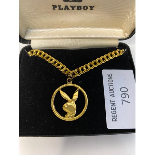 790 - Vintage 1980s playboy gold tone bracelet with box.