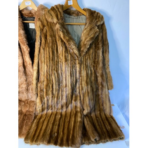 798 - 3 x vintage long length fur coats