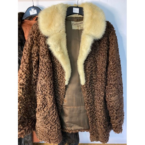 799 - 2 x vintage fur coats and fur shrug