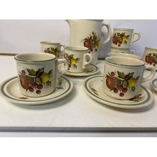 812 - Wedgwood 'Covent Garden' coffee set comprising 6 x mugs, 6 x saucers, sugar bowl and coffee pot