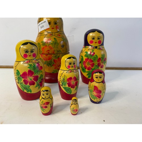 849 - Vintage Russian 7 piece nesting doll