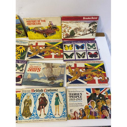 854 - Collection of 17 x Brooke Bond tea card albums thought to be complete with some loose cards