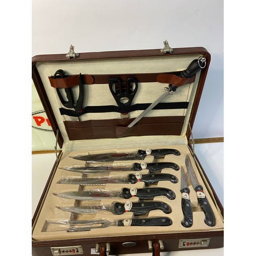 860 - Vintage Prima Profiline 24 piece cutlery set in lockable briefcase unused