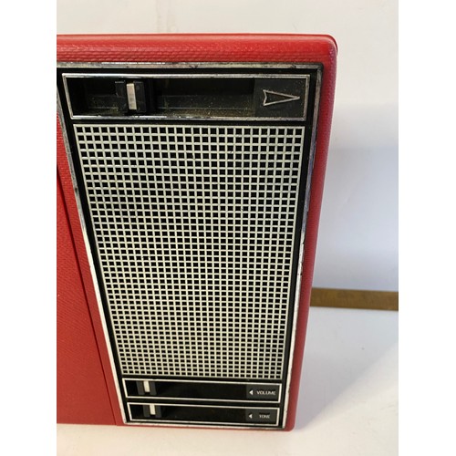 861 - Vintage Philips portable record player in red