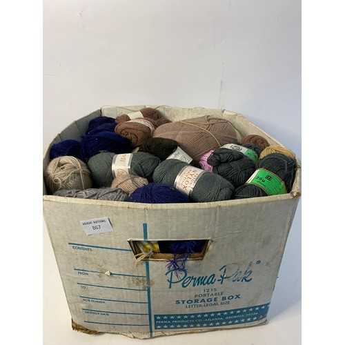 867 - Box of assorted knitting wool, assorted colours